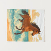 Majestic Horse Rising from the Sea Power and Free Wandteppich (Vorderseite (Horizontal))