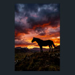 Majestic Horse Silhouette Sunset Poster | Luxury<br><div class="desc">Add elevated western elegance to your space with this majestic horse silhouette sunset poster, designed with dramatic cloud color, scenic mountain depth, and refined equestrian style. ​ The rich contrast and glowing horizon create a premium wall art look that fits beautifully in upscale rustic, lodge, western, and nature-inspired interiors. ​...</div>