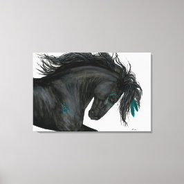 Majestic Horse Turquoise Feathers by Bihrle Leinwanddruck