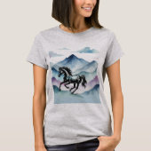 Majestic Horse & Watercolor Mountain Tshirt (Vorderseite)