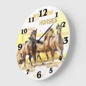 Majestic Horses Round Wall Clock - Large Große Wanduhr (Winkel)
