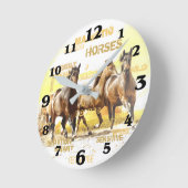Majestic Horses Round Wall Clock Runde Wanduhr (Winkel)
