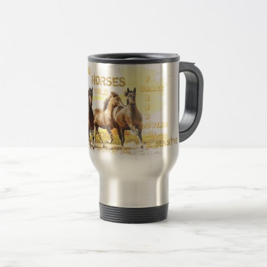 Majestic Horses Travel Mug Reisebecher (VorderseiteRechts)