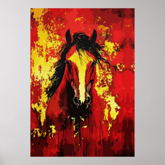 Majestic Horst - Feuriger Geist in Gold und Rot Poster (Vorne)