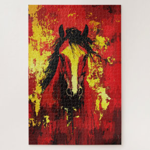 Majestic Horst - Feuriger Geist in Gold und Rot Puzzle