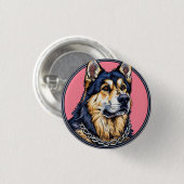 Majestic Hund mit feinen Farben Button (Vorne & Hinten)