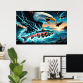 Majestic Hunter: Adler und Fisch Poster (Heimbüro)
