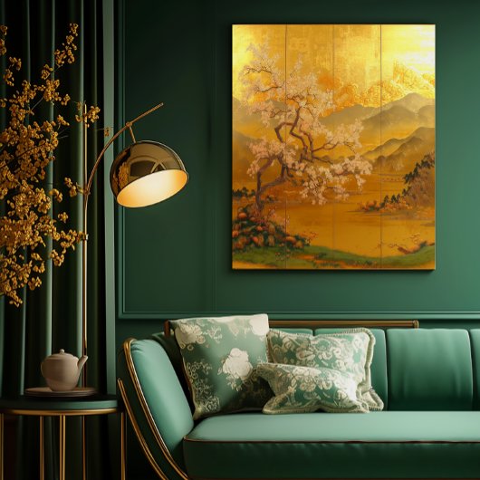 Majestic in Asien Inspiriert Goldene Morgenröte Leinwanddruck