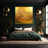Majestic in Asien Inspiriert Goldene Morgenröte Leinwanddruck