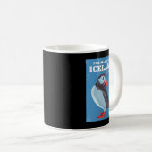Majestic Island Puffin Vintage Reiseplakat Kaffeetasse (VorderseiteRechts)