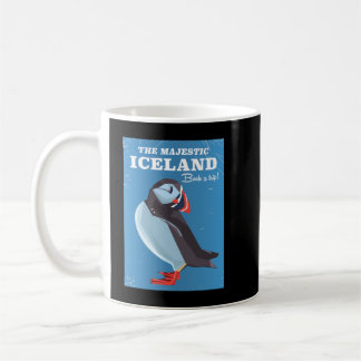 Majestic Island Puffin Vintage Reiseplakat Kaffeetasse