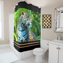 Majestic Jaguar Shower Curtain - Wildlife Series