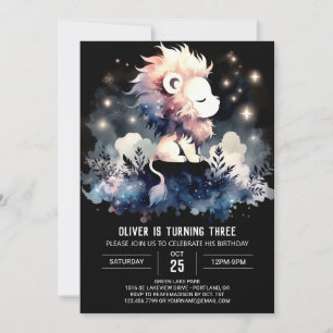 Majestic Kids Lion Birthday Einladung