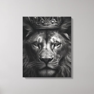 Majestic King Crown Lion Stretched Canvas Print Leinwanddruck