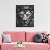 Majestic King Crown Lion Stretched Canvas Print Leinwanddruck (Insitu (Wohnzimmer))