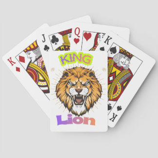 Majestic King Lion Crowned Portrait Design Spielkarten