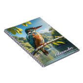 Majestic Kingfisher, Wild Bird Nature Landschaftli Notizblock (Rechte Seite)