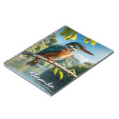 Majestic Kingfisher, Wild Bird Nature Landschaftli Notizblock (Linke Seite)