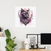 Majestic Kitty Cat Illustration Poster (Heimbüro)