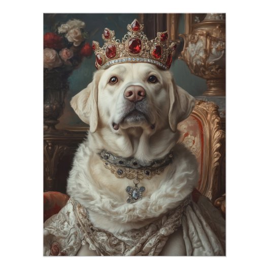 Majestic Labrador Portrait. Royal Dog with Jeweled Poster (Vorderseite)