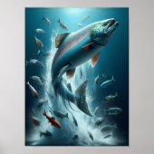 Majestic Lachs während Mondlicht Tanz 12x16 Poster (Vorne)
