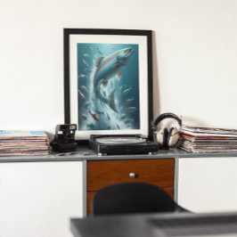 Majestic Lachs während Mondlicht Tanz 12x16 Poster