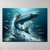 Majestic Lachs während Mondlicht Tanz 16x12 Poster (Vorne)