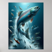 Majestic Lachs während Mondlicht Tanz 18x24 Poster (Vorne)