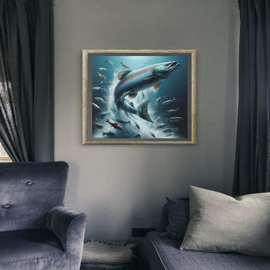 Majestic Lachs während Mondlicht Tanz 20x16 Poster