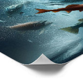 Majestic Lachs während Mondlicht Tanz 20x16 Poster (Ecke)