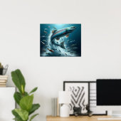 Majestic Lachs während Mondlicht Tanz 20x16 Poster (Heimbüro)