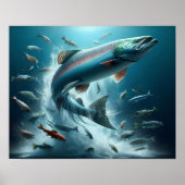 Majestic Lachs während Mondlicht Tanz 20x16 Poster (Vorne)