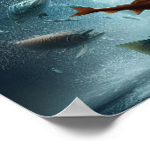 Majestic Lachs während Mondlicht Tanz 24x18 Poster (Ecke)