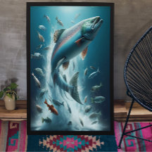 Majestic Lachs während Mondlicht Tanz 24x36