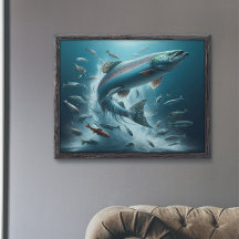 Majestic Lachs während Mondlicht Tanz 36x24