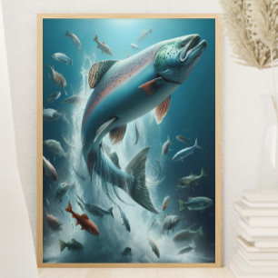 Majestic Lachs während Mondlicht Tanz 8x10 Poster