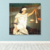 Majestic Lady Justice in verkettetem Glas Design Leinwanddruck (Insitu (Holzboden))