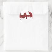 Majestic legendäres Red Dragon Fantasy-Wesen Runder Aufkleber (Tasche)