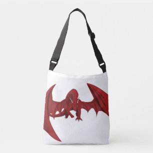 Majestic legendäres Red Dragon Fantasy-Wesen Tragetaschen Mit Langen Trägern