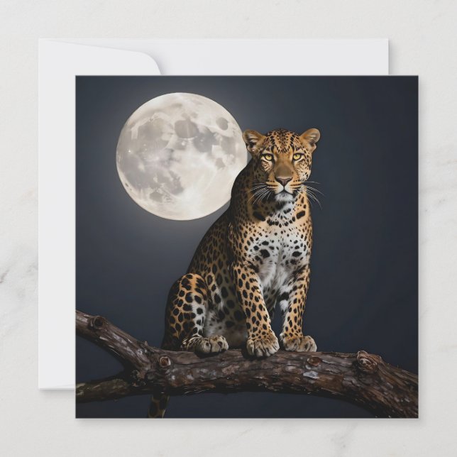 Majestic Leopard and Full Moon Blank (Vorderseite)