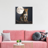 Majestic Leopard and Full Moon   Leinwanddruck (Insitu (Wohnzimmer))