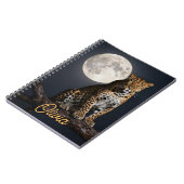Majestic Leopard and Full Moon Personalized Notizblock (Linke Seite)
