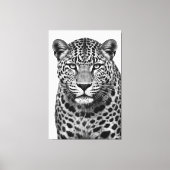 Majestic Leopard Black & White Canvas Print Leinwanddruck (Vorderseite)
