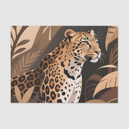 Majestic Leopard Jungle Wildlife  Seidenpapier (Vorderseite)