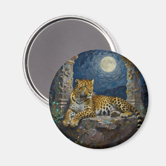 Majestic Leopard on Cliff Ledge Magnet (Vorderseite/Rückseite)