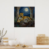 Majestic Leopard on Cliff Ledge   Poster (Küche)