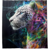 Majestic Leopard Swirling Colors Duschvorhang (Vorderseite)