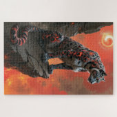 Majestic Leopard under Fiery Sky Puzzle (Horizontal)