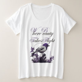 Majestic Lila Bird Scene | Die Schönheit der Natur Große Größe T-Shirt