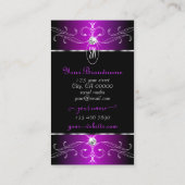 Majestic Lila Black Verziert Ornaments Initials Visitenkarte (Rückseite)